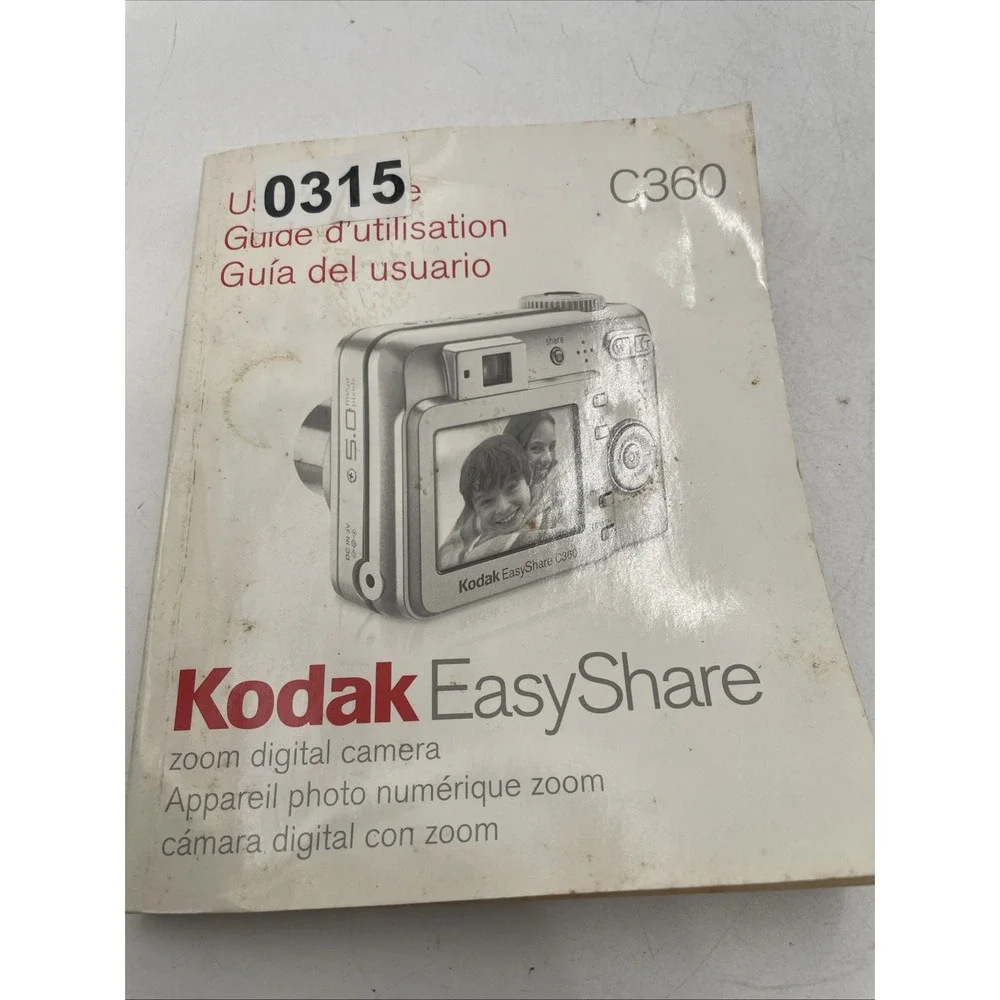 Kodak EasyShare C360 Digital Camera 5MP 3X Zoom+Battery+SD Card+Manual+CD